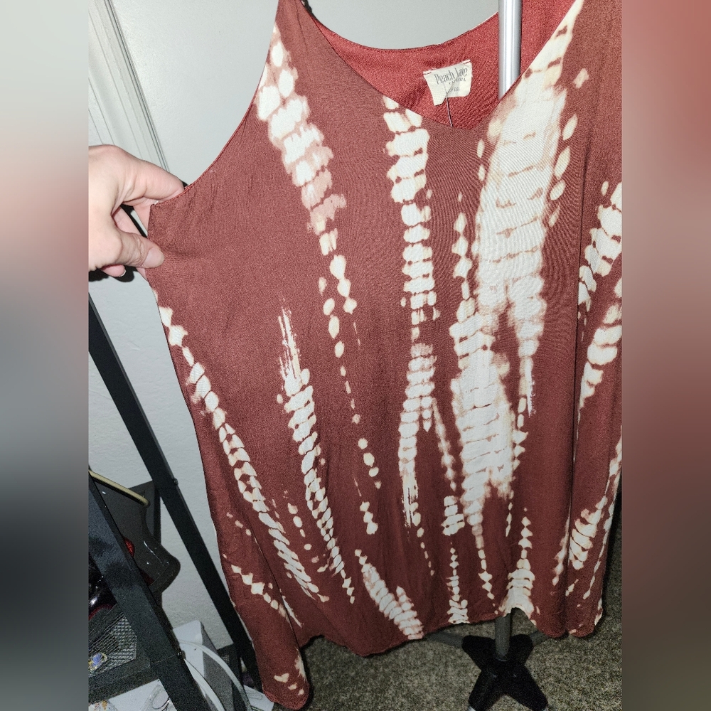 Women's Tie-Dye Spaghetti Strap Dress - Picture 3 of 7